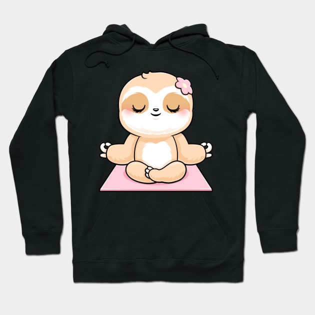 Girls yoga calm sloth Hoodie by PnJ